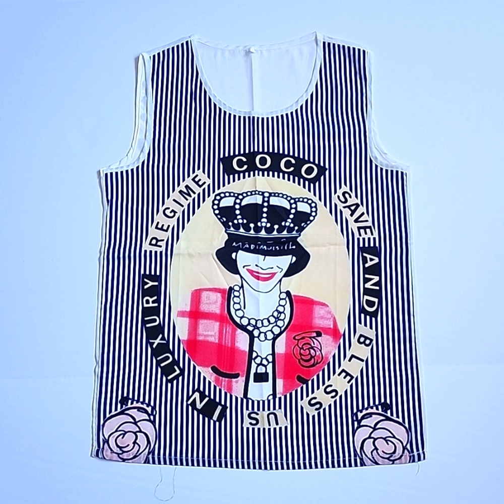 Regime Coco Save And Bless Us In Luxury Sheer Graphic Tank Top